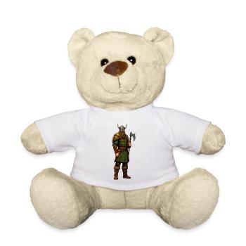 Viking Warrior with Axe & Fur - Teddy Bear - white - Front