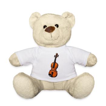 Orchestral Violin Illustration - Teddy Bear - white - Front