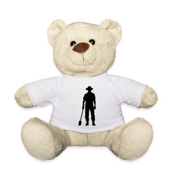 Farmer mit Spaten Silhouette - Teddy - Weiß - Vorne