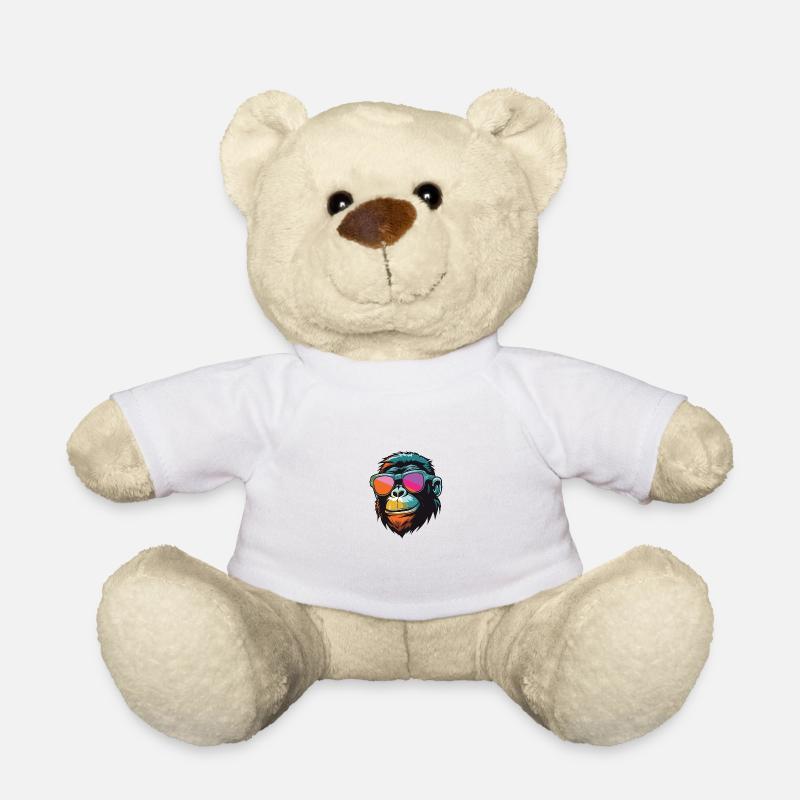 Monkey Head Cool Monkey - Teddy Bear - white