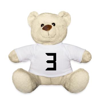 3 YEARS. 3RD ANNIVERSARY. BIRTHDAY 3 YEARS. 3 - Teddy Bear - white - Front