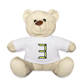 3 YEARS. 3RD ANNIVERSARY. BIRTHDAY 3 YEARS. 3 - Teddy Bear - white - Front