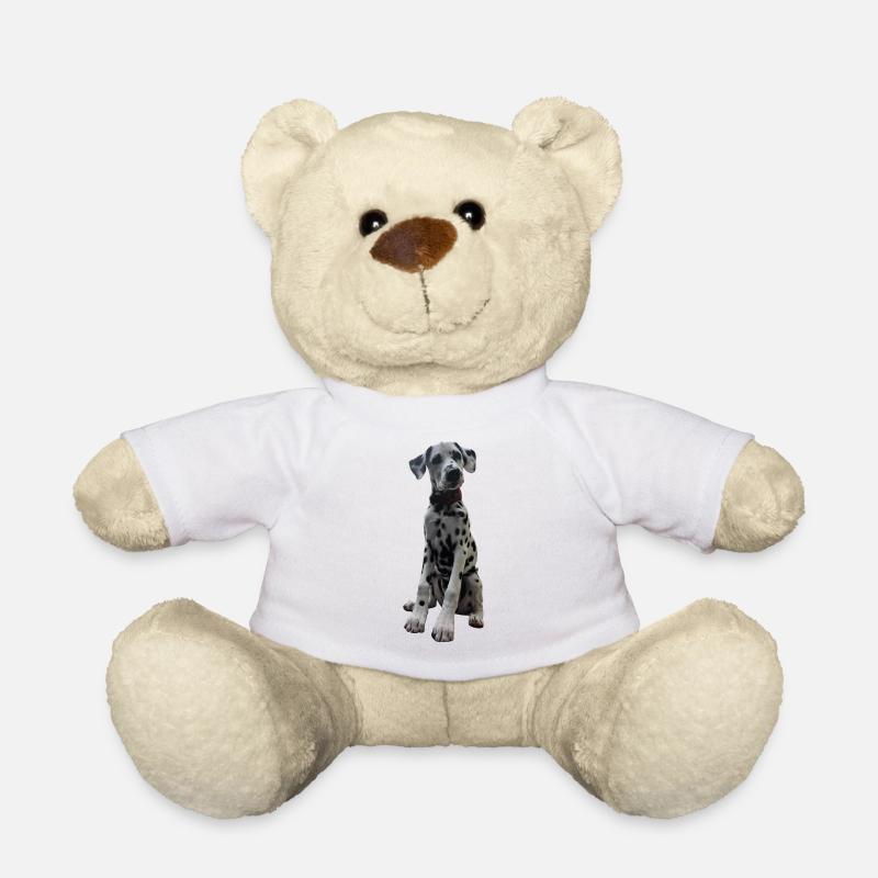 Dalmatian Puppy Pattern Contrast - Teddy Bear - white