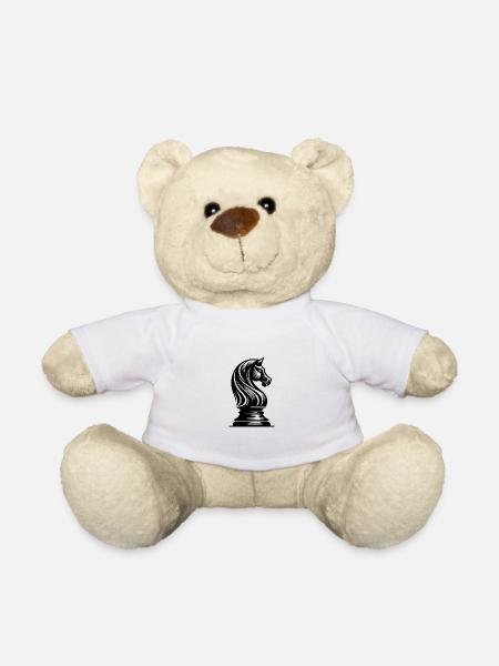 Schachfigur Pferd Springer Schachpferd Zeichnung - Teddy - Weiß