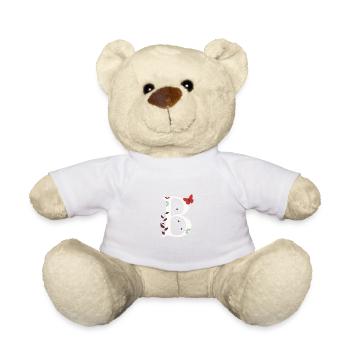 Buchstabe B Monogramm Retro - Teddy - Weiß - Vorne