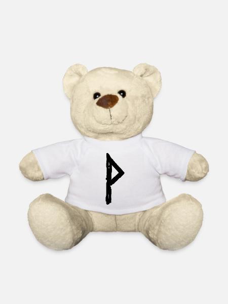 Elder Futhark Rune Wunjo - Buchstabe V und W - Teddy - Weiß