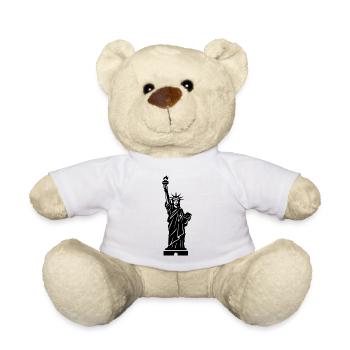 Statue de Freiheits, Statue de la Liberté - Nounours - blanc - Devant