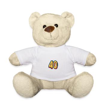 40 Zahl symbol - Teddy - Weiß - Vorne