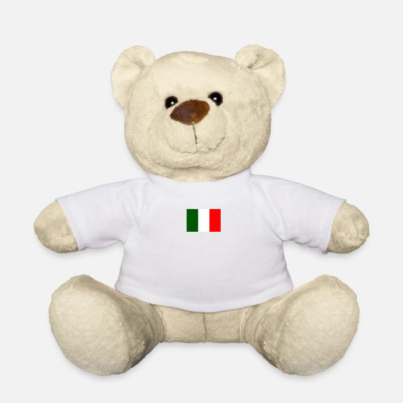 Drapeau italien brillant sur la poitrine - Nounours - blanc