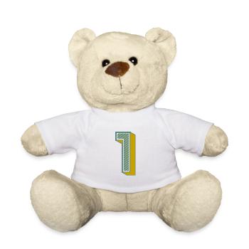 1. 1 AN. 1er ANNIVERSAIRE. ANNIVERSAIRE 1 AN - Nounours - blanc - Devant