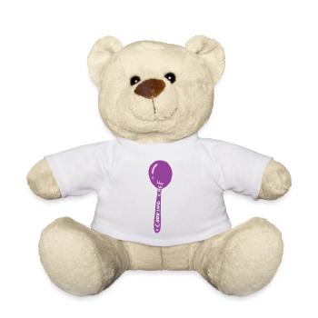 Lila Kochbuch-Schillernder Ballon - Teddy - Weiß - Vorne