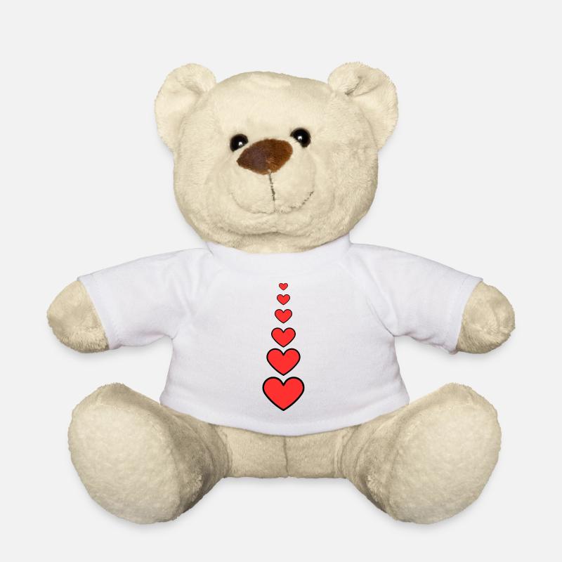 Coeurs rouge - Nounours - blanc