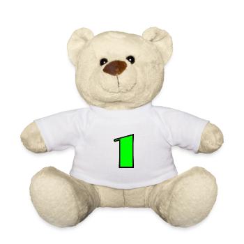 1. 1 YEAR. 1ST ANNIVERSARY. BIRTHDAY 1 YEAR - Teddy Bear - white - Front