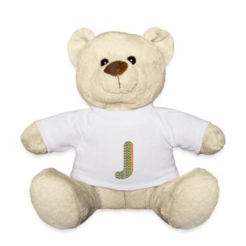 Buntes Herz J Design – Einzigartig & Stylisch! - Teddy - Weiß - Vorne