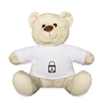 Heart LOCK Valentinstag Geschenkidee - Teddy - Weiß - Vorne