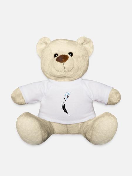plume voegel mouche 2 - Nounours - blanc