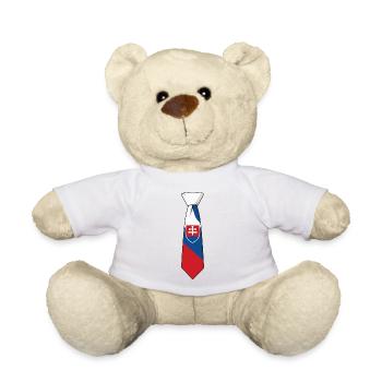Cravate Slovénie – Conception du drapeau - Nounours - blanc - Devant