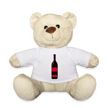 Wine Wine Bottle Red Wine Gift Wine Lover - Teddy Bear - white - Front