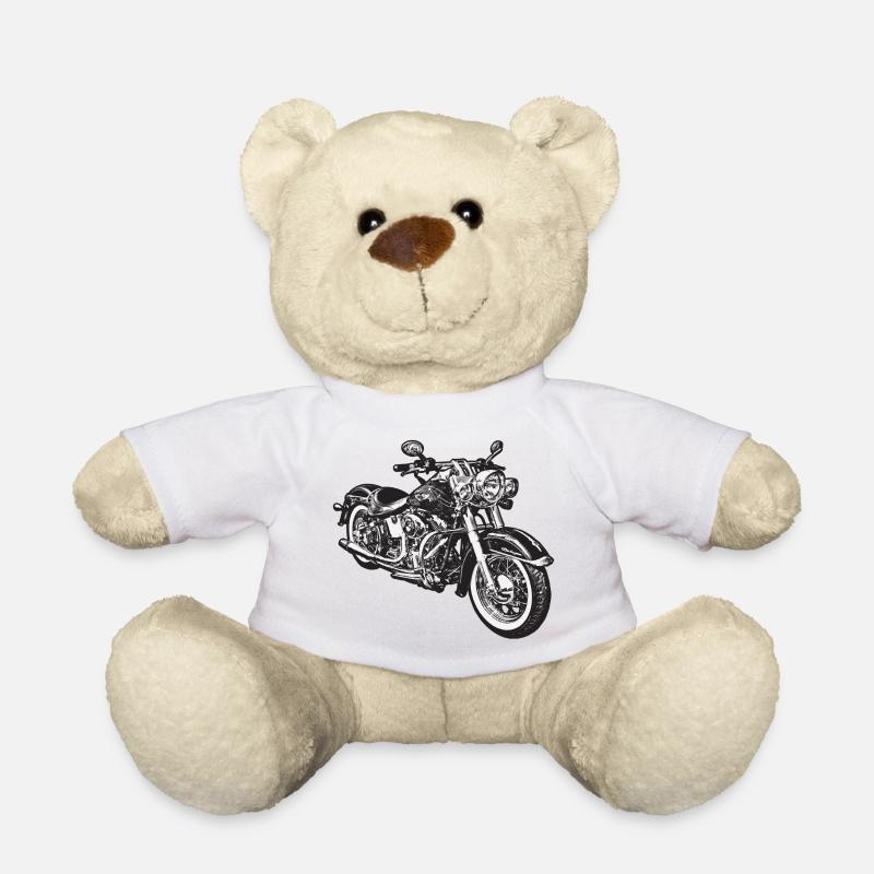 chopper hog bike motorrad - Teddy Bear - white
