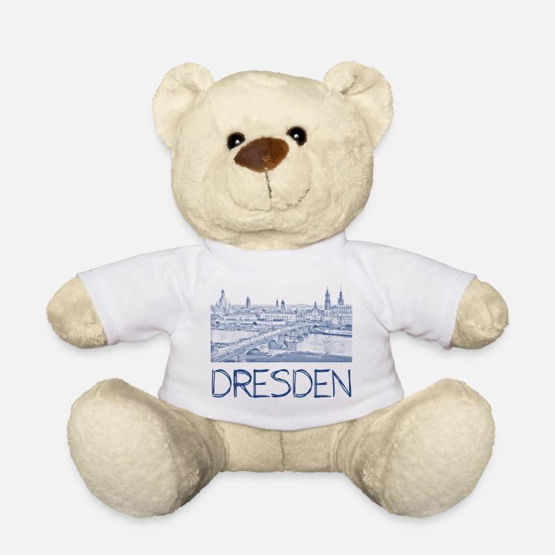 Kulizeichnung Dresden - Teddy Bear - white