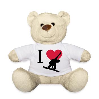 J'aime Snowboarding - Nounours - blanc - Devant