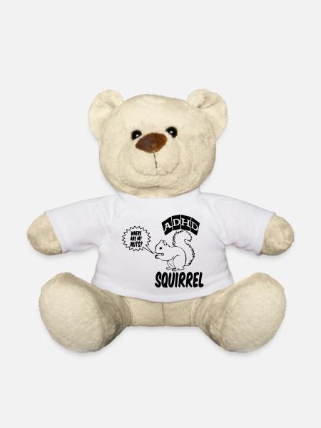 ADHD Squirrel ADHS Spruch Geschenk - Teddy - Weiß