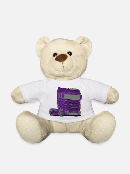 Truck,Truck,Truck,Car,Trucker, Car, - Teddy Bear - white