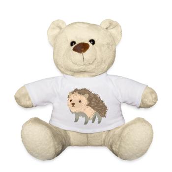 cute little Hedgehog - Teddy Bear - white - Front