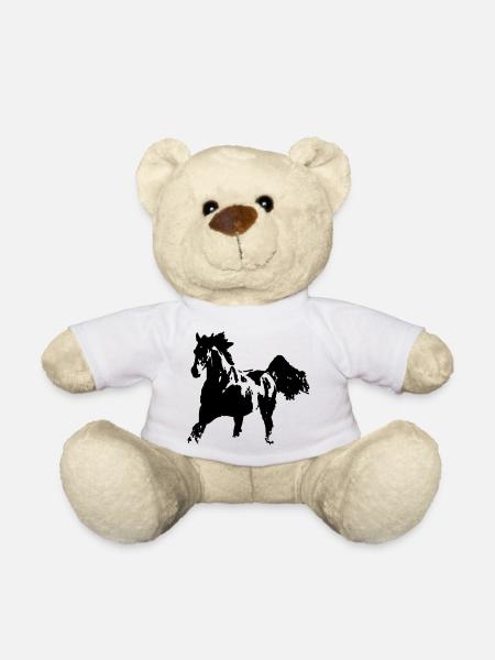 Cheval de course - Nounours - blanc