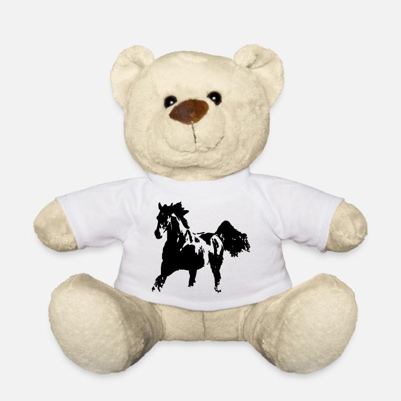 Cheval de course - Nounours - blanc