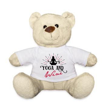 Yoga and Wine - lustig - - Teddy - Weiß - Vorne