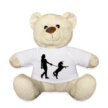 Einhorn Gassi - Einhörner, Haustier, Geschenk - Teddy - Weiß - Vorne