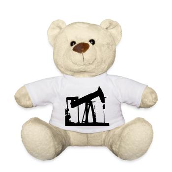 benzin gas tankstelle petrol station oil productio - Teddy - Weiß - Vorne