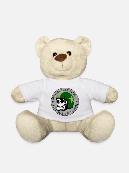Motorcycle Maniac - Teddy Bear - white