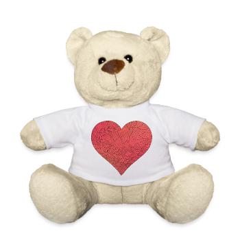 Le liebe7 jour de coeur rouge coeur rouge Valentine - Nounours - blanc - Devant