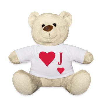 Heart Joker | joker of hearts | J - Teddy Bear - white - Front