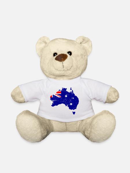 Australien vintage Karte - Teddy - Weiß