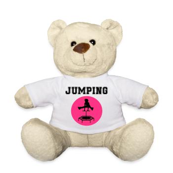 jumping trampolin girl jumpen jump Geschenk - Teddy - Weiß - Vorne