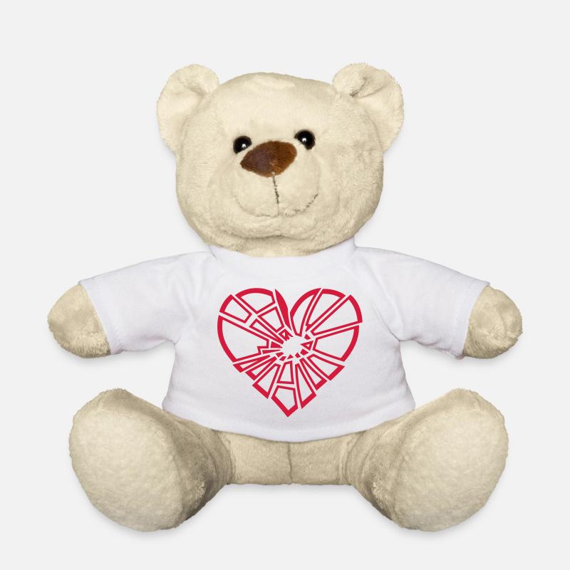 zerbrochenes Herz - Teddy - Weiß