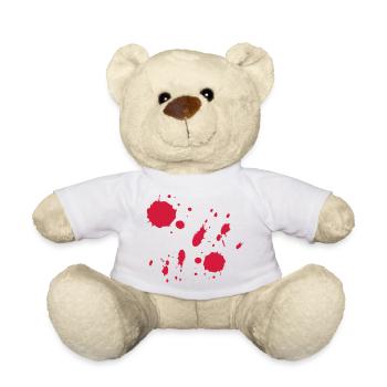 Rote Farbspritzer abstrakte Muster - Teddy - Weiß - Vorne