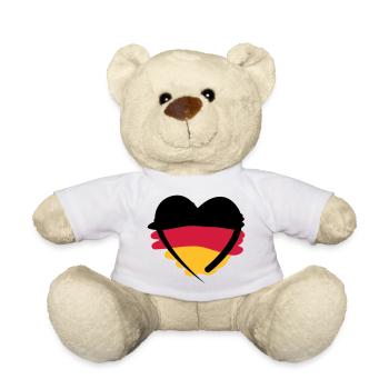 Deutschland Herz - Teddy - Weiß - Vorne