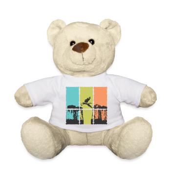 Abstract Art Collection for Coastal Friends - Seagull - Teddy Bear - white - Front
