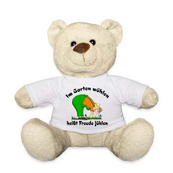 Im Garten wühlen heißt Freude fühlen - Teddy - Weiß - Vorne