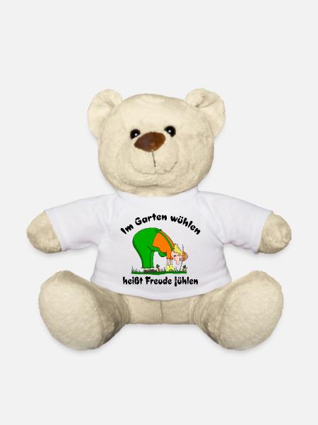 Im Garten wühlen heißt Freude fühlen - Teddy - Weiß