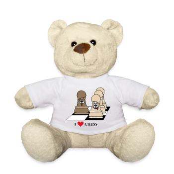 Chess, pawn, chess - Teddy Bear - white - Front