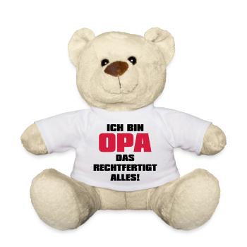 Ich bin Opa - Großvater Sprüche Geschenk Enkel Opi - Teddy - Weiß - Vorne