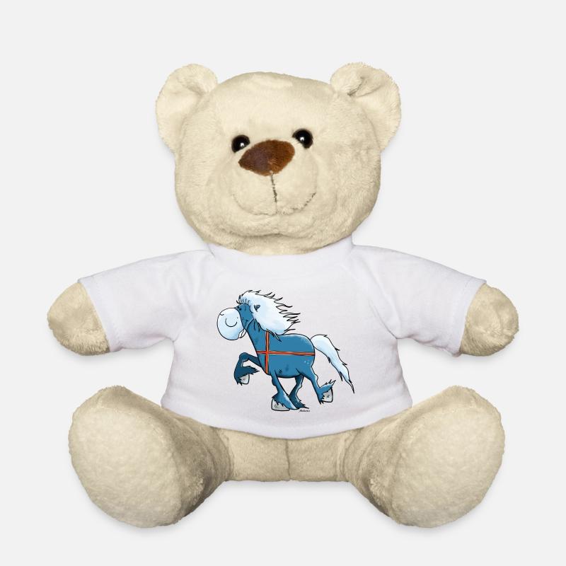 Isländer mit Flagge - Teddy - Weiß