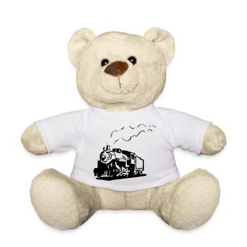 dampflok railroad locomotive romance - Teddy Bear - white - Front