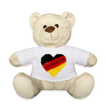 Germany flag heart - Teddy Bear - white - Front