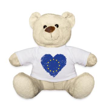 Europe flag heart EU - Teddy Bear - white - Front
